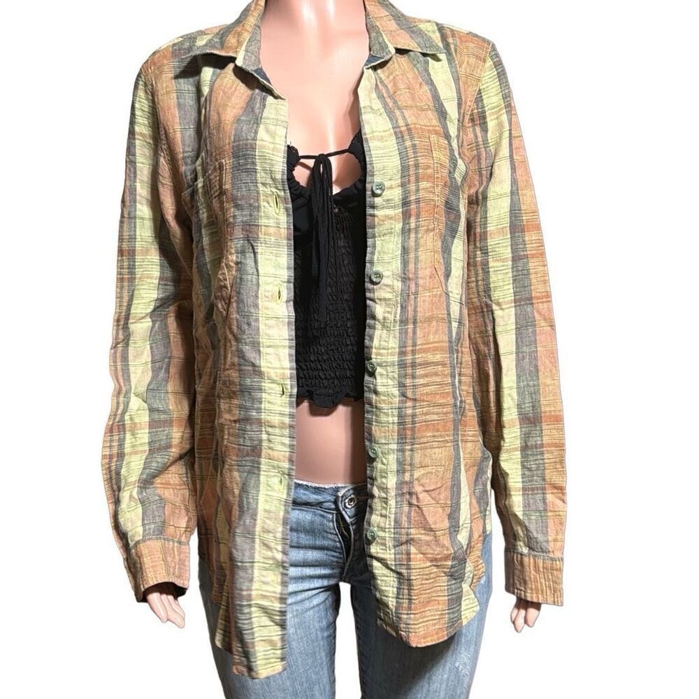 Pulp Linen long sleeve button-up multiple color pocket shirt L